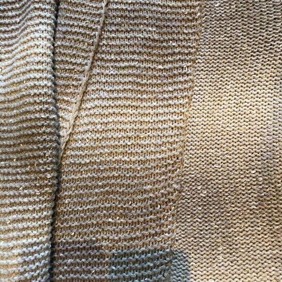 Style and Co. two tone open front sweater; cream and light brown Medium - Picture 7 of 7